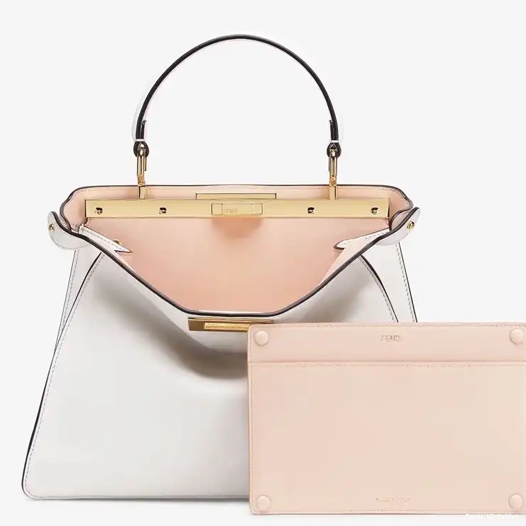 Cheap Nappa Fendi Laether In Medium White Bag Peekaboo ISeeU 0409 HOT SALE